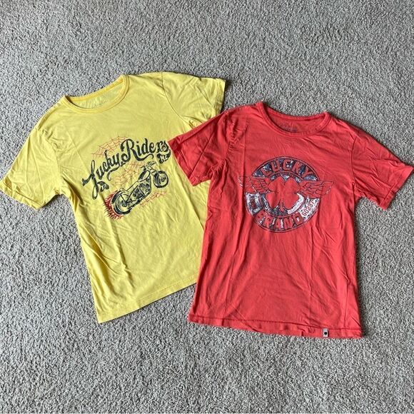 Lucky Brand Signature Logo Short Sleeve Tees - Picture 1 of 5